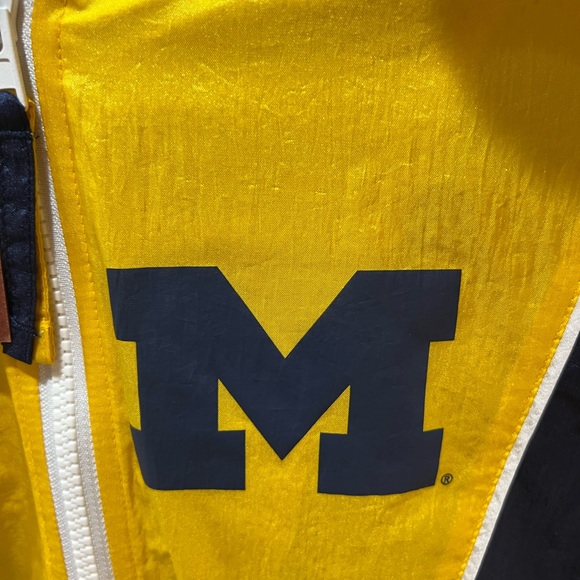 Michigan Wolverines Quarter Zip Jacket Mitchell & Ness - Picture 2 of 7